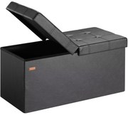 InternetovaZahrada Úložná lavica s výklopným vekom 80x38x38 cm - čierna