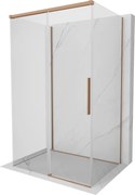 Mexen Rox-3S, 3-stenný sprchový kút 95 x 70 cm, 8mm číre sklo, medený profil, 8C2-095-070-65-00-3S