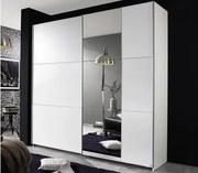 Šatníková skriňa Kronach, 175 cm, biela/zrkadlo%