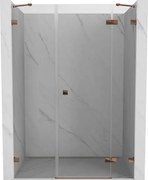 Mexen Lunar, pravé otočné sprchové dvere 140 cm, 8mm číre sklo, ružové zlato profil, 834S-140-050-60-00-P