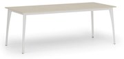 Rokovací stôl PRIMO OMEGA, 2000 x 900 mm, biela podnož, breza