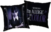 Obojstranný vankúš Wednesday - motív I'm allergic to color - 40 x 40 cm