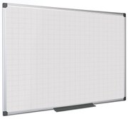 Biela magnetická popisovacia tabuľa s potlačou, štvorce/raster, 1200 x 900 mm