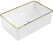 Mexen Nadia, umývadlo na dosku 365x235x120 mm, biela-zlatý okraj, 21613605