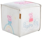 Biely zamatový detský puf Peppa Pig – Roba