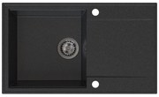 Sink Quality Sink55, kuchynský granitový drez 780x460x215 mm + grafitový sifón, grafitová, SKQ-SINK.G.1KDOL.XB