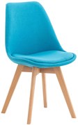Stolička Linares - látka, drevené nohy natura - Tyrkysová