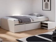 Posteľ s úložnými zásuvkami Assisi 120x200 cm, béžová kašmír%