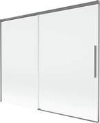 Mexen Rox, 2-krídlová posuvná vaňová zástena 190 x 150 cm, 8mm číre sklo, grafitový profil, 8C9-190-001-95-00