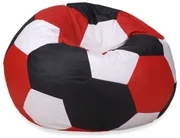 JAKS Sedací vak futbalová lopta bielo čierno červený