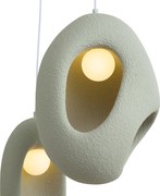 Japandi Pendant Lamp White with Organic Light Green Shade 3-Light - Moonstone