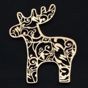 AMADEA Drevená ozdoba sob 9 cm