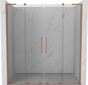 Mexen Velar L Duo, posuvné sprchové dvere do otvoru 170 cm, 8mm číre sklo, medená matná, 871-170-003-02-65