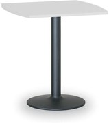 Konferenčný stolík FILIP II, 66x66 cm, čierna podnož, biela