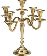 Kovový svietnik 5-ramenný 29x29x30 cm, farba zlatá, dekor 1