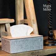 Kožený zásobník na papierové vreckovky šedý - 25 * 14 * 9 cm