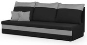 Pohovka pre 3 osoby s funkciou spania GUSTO Čierna/svetlo šedá