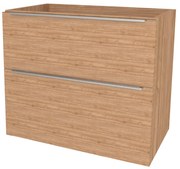 Mereo Mailo, kúpeľňová skrinka 81 cm, chróm madlo, Multidecor, Light Select Walnut, MER-CN591SLSW1