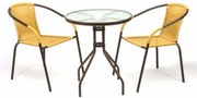 Garthen 35215 Záhradný balkónový set 2 stoličky + sklenený stôl