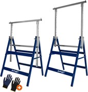 Teleskopické lešenárske kozy DANNY, sada 2 ks, max. 200 kg, 60 x 56 x 81-130cm, strieborná/modrá Jurhan