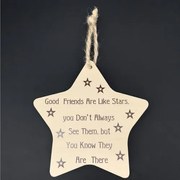 AMADEA Drevená dekorácia hviezda Good Friends Are Like Stars ..16cm