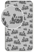 Sivá napínacia bavlnená detská plachta 90x200 cm Train – Jerry Fabrics