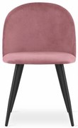 Stolička BELLO - tmavoružový zamat / čierne nohy