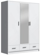 Šatní skriňa so zrkadlom SANNA 150x215 cm biela