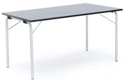Skladací stôl NICKE, 1400x700x720 mm, linoleum - tmavošedá, strieborná