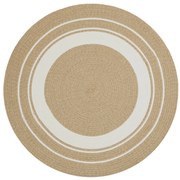 Kusový koberec Braided 105556 Creme Beige kruh – na von aj na doma, 150x150 (priemer) kruh, béžová, chodba / predsieň, Hanse Home