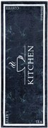 Protišmykový koberec / behúň 46740 KITCHEN čierny / biely