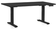 Výškovo nastaviteľný stôl OfficeTech D, 120 x 80 cm, čierna podnož, čierna
