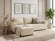 Rozkladacia obojstranná sedacia súprava do L LIVARO 251x140 cm, krémová