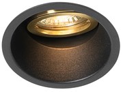 Moderný zapustený reflektor čierny so zlatom otočný a skloniteľný - Alloy