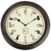 Nástenné hodiny Cats, hnedá