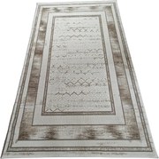 Béžový koberec s geometrickým vzorom Glamour 31352-Vizion Rozmer: 60x110 cm