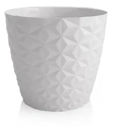 Crystal matt recyklovaný kvetináč 16 cm, ľadovo biela, 16 cm