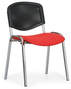 Konferenčná stolička Viva Mesh - chrómované nohy, červená / čierna