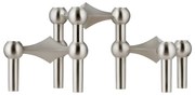 Stoff Nagel Designový svietnik STOFF Nagel Brushed Chrome – sada 3 ks