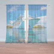 Sablio Záclony Luxusná výletná loď v tropickom raji: 2ks 150x250cm