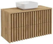 Kúpeľňová skrinka s doskou SAT Delano 100x56x46 cm dub mat DELANO100ZDDE