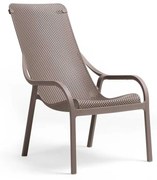 NET LOUNGE záhradné kreslo s podrúčkami tortora