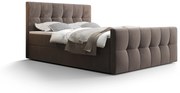 Manželská posteľ  Boxspring 140 cm Macheta (hnedá) (s matracom a úložným priestorom). Vlastná spoľahlivá doprava až k Vám domov. 1046717