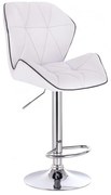LuxuryForm DESIGN Barová stolička MILANO MAX na striebornom tanieri - biela