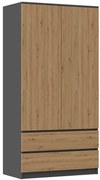 Šatníková skriňa MALWA I 90 cm antracit/dub artisan