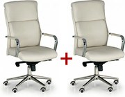 Kožené kancelárske kreslo VIRO 1+1 ZADARMO, béžová