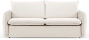 Krémová zamatová rozkladacia pohovka 214 cm Vienna – Cosmopolitan Design