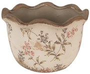 Béžový keramický obal na kvetináč s lúčnymi kvetmi Monnia M - Ø 17*11cm