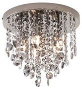 Klasické stropné svietidlo čierne s dymovým sklom - Medusa