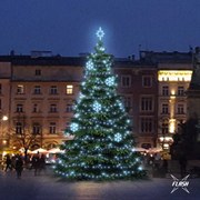 LED svetelná súprava pre stromy vysoké 9-11 m, ľadovo biela s bleskom, dekory DZX0EFD01